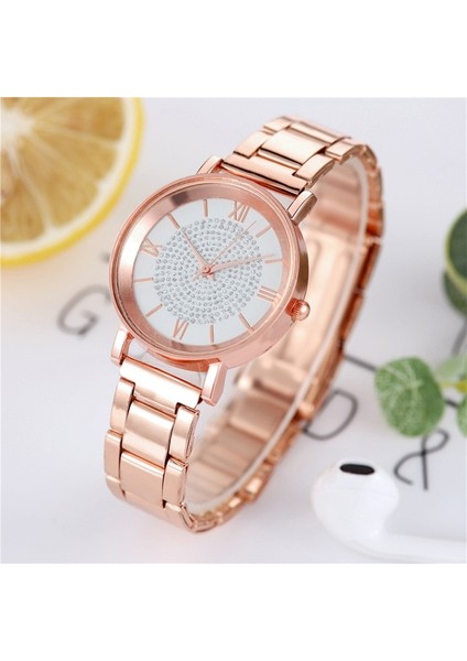 Beyaz 2020 Kadın Saatler Lüks Rhinestones Gül Altın Bayanlar Bilek Saatleri Kadın Bilezik Izle Kadın Saat Relogio Feminino (Yurt Dışından)