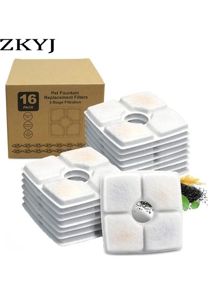 16PC Aktif Karbon Filtreyi Değiştirin Pet Kedi ve Köpek Su Çeşmesi Yedek Fliters Pamuk 3 Üçlü Filtrasyon Sistemi (Yurt Dışından) fırsatları