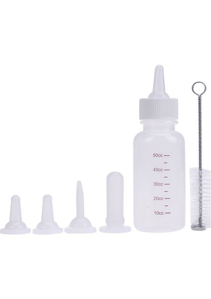 Boyutu 3 50 ml Yavru Yavru Biberon Seti Pet Köpek Kedi Bebek Emzirme Suyu Süt Besleyici Temizleme Fırçası ile Yenidoğan Kedi Içme Şişesi (Yurt Dışından)