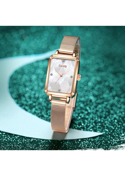 Beyaz Lüks Kadın Paslanmaz Çelik Tel Örgü Izle Moda Bayanlar Kuvars Elmas Kol Saati Zarif Kadın Bilezik Izle Reloj Mujer Saat (Yurt Dışından)