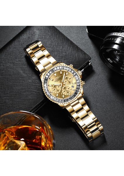 Bo Renklı Altın Bıden Buzlu Out Erkek Saatler Üst Marka Lüks Izle Erkekler Için Parlayan Rahat Altın Izle Kuvars Saatı Çelik Kayış Saat (Yurt Dışından) indirimleri