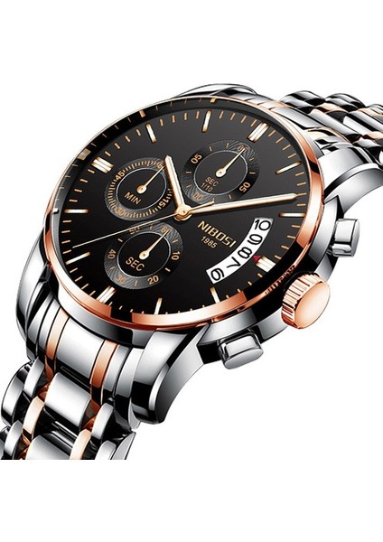 H Nıbosı Erkek Saatler Lüks Marka Askeri Spor Altın Izle Erkekler Iş Kol Saati Chronograph Quartz Saat Relogio Masculino (Yurt Dışından)