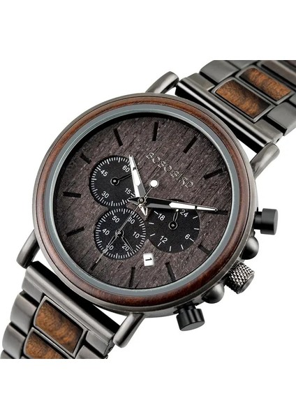 GQ026-1 Bobo Bırd Ahşap Erkek Izle Relogio Masculino Üst Marka Lüks Şık Kronograf Ahşap Hediye Kutusunda Askeri Saatler Saatler (Yurt Dışından)