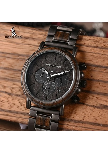 GQ026-1 Bobo Bırd Ahşap Erkek Izle Relogio Masculino Üst Marka Lüks Şık Kronograf Ahşap Hediye Kutusunda Askeri Saatler Saatler (Yurt Dışından) fiyatları