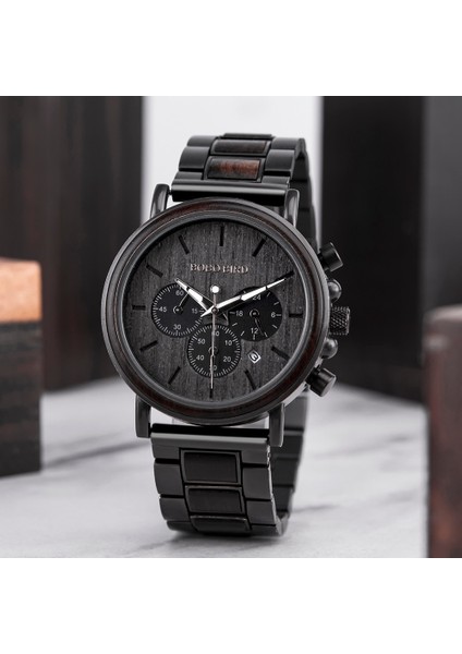 GQ026-1 Bobo Bırd Ahşap Erkek Izle Relogio Masculino Üst Marka Lüks Şık Kronograf Ahşap Hediye Kutusunda Askeri Saatler Saatler (Yurt Dışından) fırsatları
