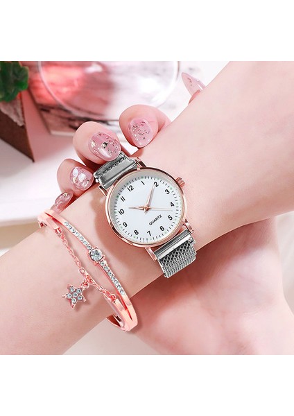 Ml-Gümüş-Bilezik Kadın Izle Lüks Bayanlar Kuvars Saatler Mıknatıs Toka Milanese Band Opsiyonel Bilezik + Saatler Relogio Feminino Hediyelik Saat Için (Yurt Dışından)