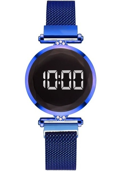 1 Adet Mavi 5 Adet Set Bilezik Izle Kadınlar Lüks Dijital Mıknatıs Gül Altın Paslanmaz Çelik LED Kuvars Saatler Relogio Feminino Dropshipping (Yurt Dışından)