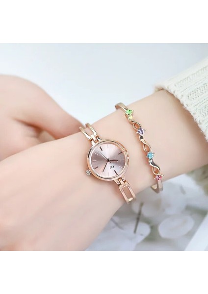 Gümüş Siyah 2 Küçük Kadran Gül Altın Kadın Moda Saatler Lüks Alaşım Kayış Kuvars Bayanlar Bilezik Saat Saat Kız Aksesuarları Dropshipping (Yurt Dışından) modelleri