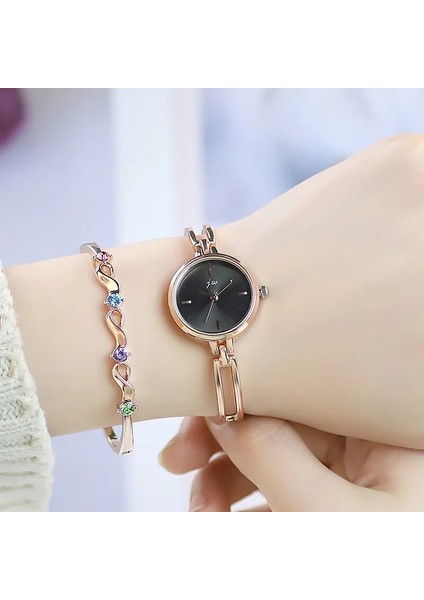 Gümüş Siyah 2 Küçük Kadran Gül Altın Kadın Moda Saatler Lüks Alaşım Kayış Kuvars Bayanlar Bilezik Saat Saat Kız Aksesuarları Dropshipping (Yurt Dışından) indirimleri