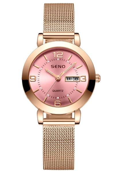 Pembe-2 Moda Izle Altın Izle Kadın Saatler Bayanlar Kadın Bilezik Saatler Kadın Saat Relogio Feminino Montre Femme (Yurt Dışından)