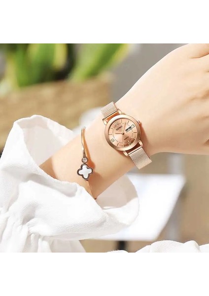 Pembe-2 Moda Izle Altın Izle Kadın Saatler Bayanlar Kadın Bilezik Saatler Kadın Saat Relogio Feminino Montre Femme (Yurt Dışından) indirimleri