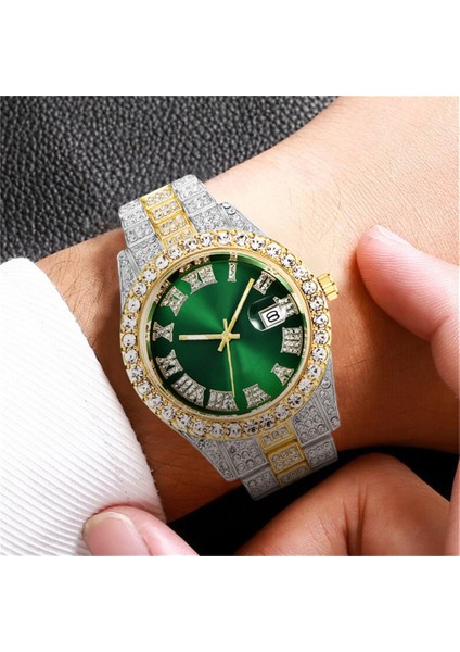 Gümüş Kırmızı Hip Hop Buzlu Out Izle Erkekler Için Tam Aaa Elmas Etrafında Lüks Kuvars Erkek Saatler Gümüş Altın Relogio Masculino Dropshipping Yeni (Yurt Dışından) modelleri