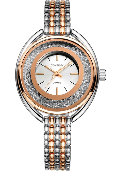 Gümüş Gül Altın 2022 Yaratıcı Bilezik Saatler Kadınlar Bayanlar Lüks Kol Saati Taklidi Elmas Yuvarlak Küçük Kadran Kadın Hediye Zegarek Damski (Yurt Dışından)