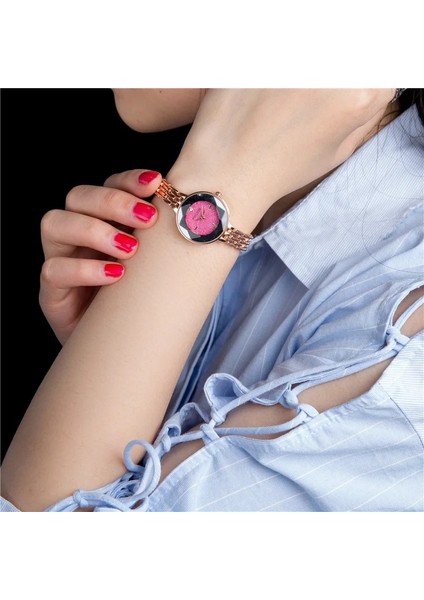 Kırmızı Gül Altın Renk Bilezik Izle Bayan Moda Rahat Ekmek Zamanı Kuvars Relojes Lüks Kadın Kol Saati Relogio Feminino Saati (Yurt Dışından) fırsatları