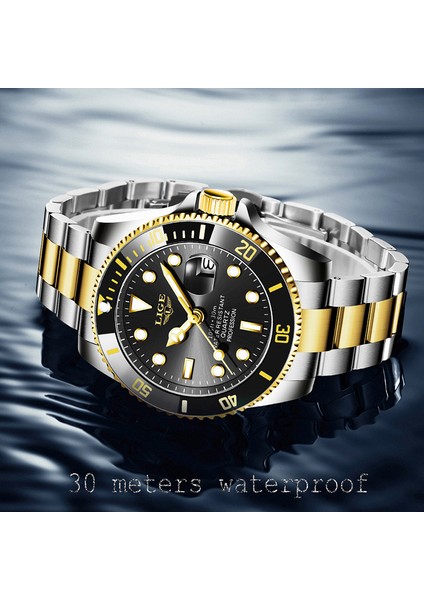 Gül Altın Siyah Lıge Erkek Saatler Üst Marka Lüks Erkek Kol Saati Tam Çelik Kuvars Izle Spor Su Geçirmez Erkek Saat Relogio Masculino (Yurt Dışından) fiyatları