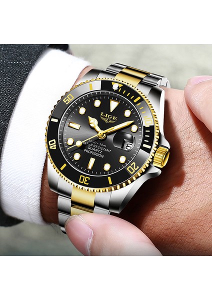 Gül Altın Siyah Lıge Erkek Saatler Üst Marka Lüks Erkek Kol Saati Tam Çelik Kuvars Izle Spor Su Geçirmez Erkek Saat Relogio Masculino (Yurt Dışından) indirimleri