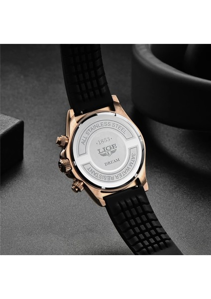 Siyah Gümüş Lıge Erkek Saatler Üst Marka Lüks Adam Izle Spor Chronograph Izle Adam Için Altın Paslanmaz Su Geçirmez Erkek Kol Saati Saat (Yurt Dışından)