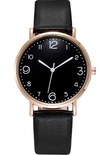 B Kadın Saatler Pu Deri Bant Siyah Kadran Analog Kol Saati Kadın Bilezik Saatler Kristal Saat Hediye Dijital Saat Reloj (Yurt Dışından)