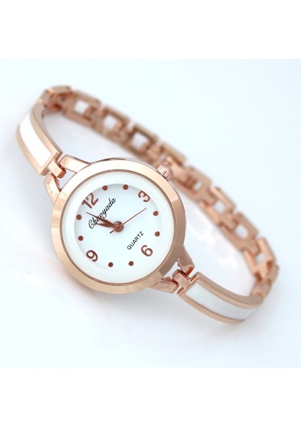 122 Gül Beyaz 2019 Paslanmaz Çelik Kayış Kadın Lüks Fanshion Izle Gül Altın Elbise Elmas Kadın Casual Saat Severlerin Bilezik Izle (Yurt Dışından)