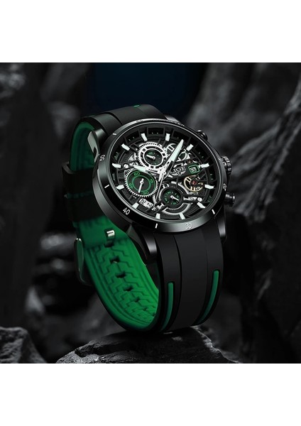 Gümüş Siyah Lıge Marka Izle Erkekler Silikon Spor Saatler Erkek Ordu Askeri Kuvars Kol Saati Chronograph Erkek Saat Relogio Masculino + Kutusu (Yurt Dışından) modelleri