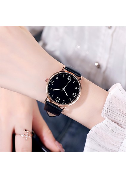 B Kadın Saatler Pu Deri Bant Siyah Kadran Analog Kol Saati Kadın Bilezik Saatler Kristal Saat Hediye Dijital Saat Reloj (Yurt Dışından) modelleri