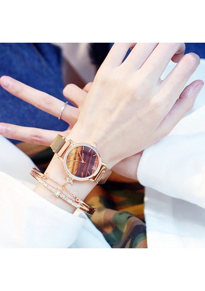Sadece Izle Lüks Izle Kadınlar Gül Altın Su Matkap Bilezik Izle Takı Bayanlar Kadın Saat Rahat Kuvars Saatı Relojes Para Mujer (Yurt Dışından)