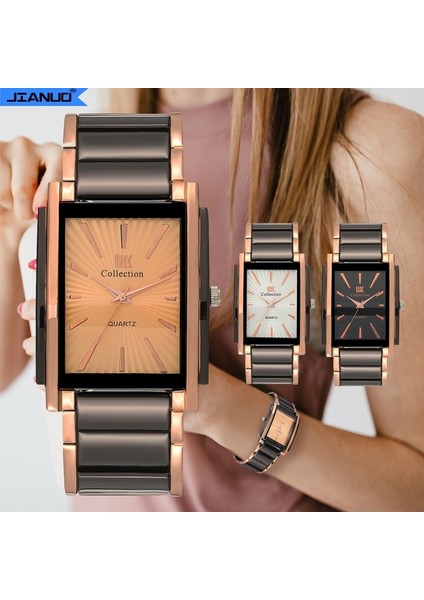 Resim 1 Sıcak Satış Kare Bayan Bilezik Saat Ölçeği Lüks Sevgili Saati Erkekler Iş Gündelik Saat Relojes Para Mujer (Yurt Dışından)