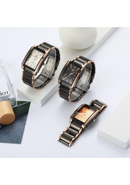 Resim 1 Sıcak Satış Kare Bayan Bilezik Saat Ölçeği Lüks Sevgili Saati Erkekler Iş Gündelik Saat Relojes Para Mujer (Yurt Dışından)