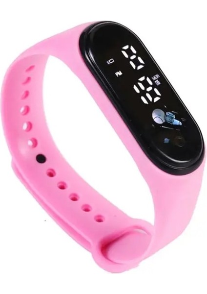 Pembe Bilezik Izle Şık LED Dijital Çocuk Bilek Saati Öğrenci Saatler Su Geçirmez Silikon Çocuk Elektronik Kol Saati Doğum Günü Hediyesi (Yurt Dışından)