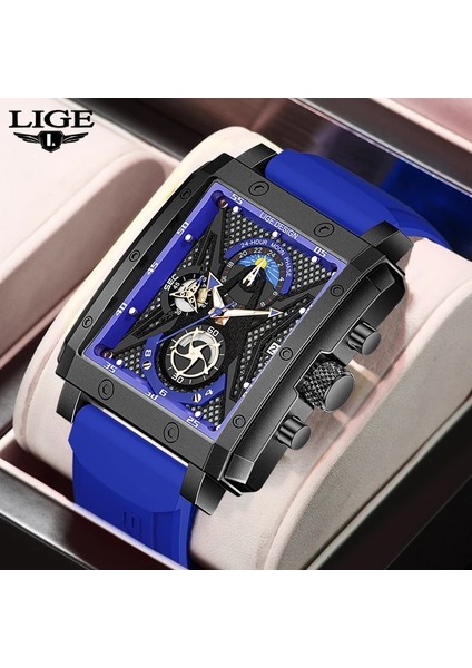 Siyah Lıge Tarih Saatler Erkek Lüks Marka Büyük Kadranlı Saat Erkekler Su Geçirmez Kuvars Kol Saati Spor Chronograph Saat Relogio Masculino (Yurt Dışından)