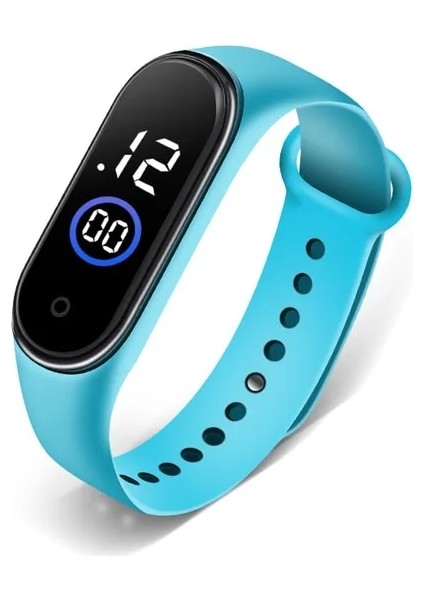 M4-Mavi Erkek Kadın Spor LED Dijital Saat Erkekler LED Izle Silikon Elektronik Saat Çift Saatler Saat Relogio Dijital Montre Ev (Yurt Dışından)