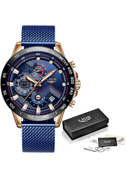 Gül Altın Mavi 2021 Yeni Moda Rahat Erkek Saatler Aydınlık Lıge Üst Marka Lüks Kol Saati Kuvars Saat Mavi Erkekler Için Izle Relogio Masculino (Yurt Dışından)