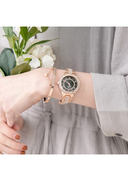 Gül Altın Beyaz 2021 Yeni Tasarımlar Kadınlar Için Lüks Bilezik Saat Seti 2 Adet Bayanlar Kuvars Kol Saati Moda Titanyum Bilezik Saat Hediye Seti (Yurt Dışından) fiyatları