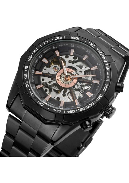 Siyah Gül Forsining Mekanik Izle Erkekler Altın Otomatik Erkek Saatler Su Geçirmez Aydınlık Adam Kol Saati Relogio Masculino (Yurt Dışından)