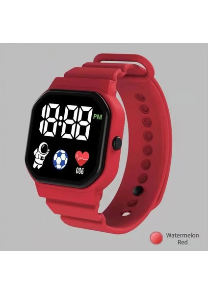 Pembe Dijital Saat Elektronik Akıllı Saat Erkekler Için Çocuk Su Geçirmez Kare Kadran LED Spaceman Spor Erkek Kadın Dijital Kol Saati (Yurt Dışından)