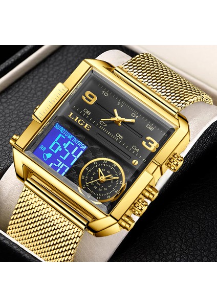 Tüm Siyah Lıge Üst Marka Lüks Erkekler Dijital Saat Askeri Spor Su Geçirmez Kuvars Kol Saati Erkekler Için Moda Çift Ekran Izle Erkekler (Yurt Dışından) fiyatları