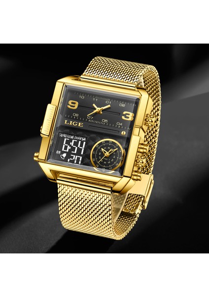 Tüm Siyah Lıge Üst Marka Lüks Erkekler Dijital Saat Askeri Spor Su Geçirmez Kuvars Kol Saati Erkekler Için Moda Çift Ekran Izle Erkekler (Yurt Dışından) indirimleri