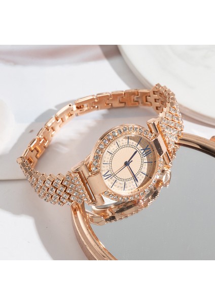 Gül Altın Lüks Bilezik Saatler Kadınlar Kristal Elbise Kol Saatleri Saat Kadın Moda Rahat Kuvars Izle Reloj Mujer Relogio Feminino (Yurt Dışından) modelleri
