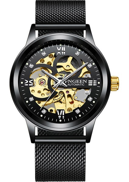 Örgü Siyah Izle 2022 Yeni Fngeen Spor Mekanik Saat Lüks Izle Erkek Saatler Üst Marka Montre Homme Saat Erkekler Otomatik Izle (Yurt Dışından)