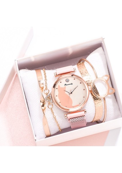 Siyah Saat Dropshipping Bilezik Saat Seti Lüks Mıknatıs Toka Kedi Kadın Saatler Bayanlar Kuvars Kol Saati Kadın Saat Hediye Reloj Mujer (Yurt Dışından) fiyatları