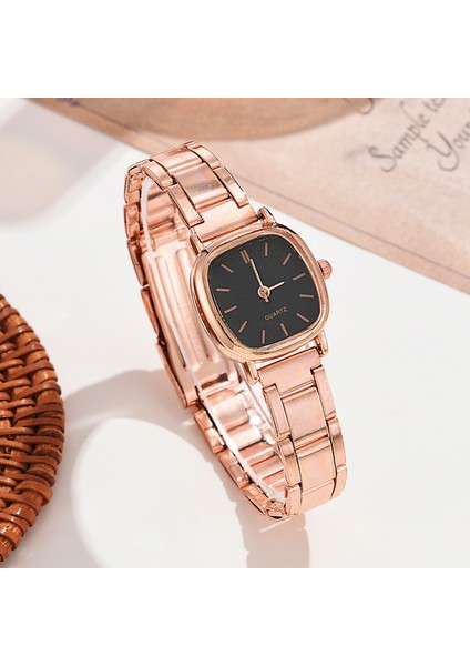 Gül Altın Siyah 2 Moda Kadınlar Basit Saatler Gümüş Yuvarlak Arama Bilezik Izle Bayanlar Iş Gündelik Elbise Saat Kuvars Kol Saati Reloj Mujer (Yurt Dışından)