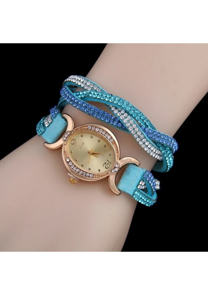 Mavi Sıcak Satış Moda Bilezik Saatler Kadın Elmas Halat Silgi Rahat Bayanlar Kuvars Izle Kore Kadife Iki Tur Sarma Saat (Yurt Dışından) fiyatları