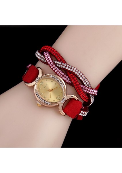 Mavi Sıcak Satış Moda Bilezik Saatler Kadın Elmas Halat Silgi Rahat Bayanlar Kuvars Izle Kore Kadife Iki Tur Sarma Saat (Yurt Dışından) fırsatları