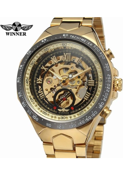 Altın Siyah Altın Erkek Saatler Üst Marka Lüks Kazanan Moda Saat Erkekler Spor Izle Otomatik Mekanik Saatler Relogio Masculino (Yurt Dışından) fiyatları