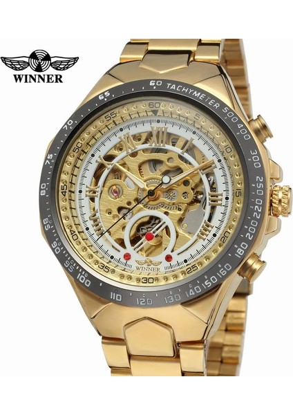 Altın Siyah Altın Erkek Saatler Üst Marka Lüks Kazanan Moda Saat Erkekler Spor Izle Otomatik Mekanik Saatler Relogio Masculino (Yurt Dışından) fırsatları