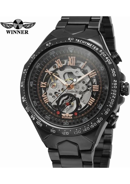 Altın Siyah Altın Erkek Saatler Üst Marka Lüks Kazanan Moda Saat Erkekler Spor Izle Otomatik Mekanik Saatler Relogio Masculino (Yurt Dışından) indirimleri