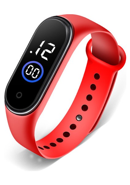 M4-Red Erkek Kadın Spor LED Dijital Saat Erkekler LED Izle Silikon Elektronik Saat Çift Saatler Saat Relogio Dijital Montre Ev (Yurt Dışından)
