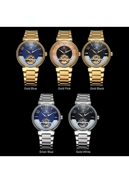 Gümüş Kara Kutu Forsınıng Klasik Moda Erkek Saatler Tourbillion Tasarım Paslanmaz Çelik Otomatik Mekanik Saat Erkekler Lüks Saat (Yurt Dışından) indirimleri