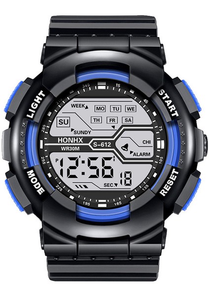 B-Blackdarkblue Yıkaze Çok Fonksiyonlu Erkek Spor Saat LED Dijital Saat Büyük Kadran Su Geçirmez Aydınlık Erkek Spor Saat Elektronik Saatler (Yurt Dışından)