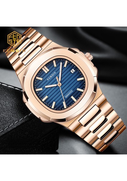 Stil 6 Nautilus Spor Erkek Saatler Moda Yüksek Dereceli Altın Çelik Bant Kuvars Yaratıcı Kol Saati Erkek Hediye Montre Homme Zegarek Meski (Yurt Dışından)